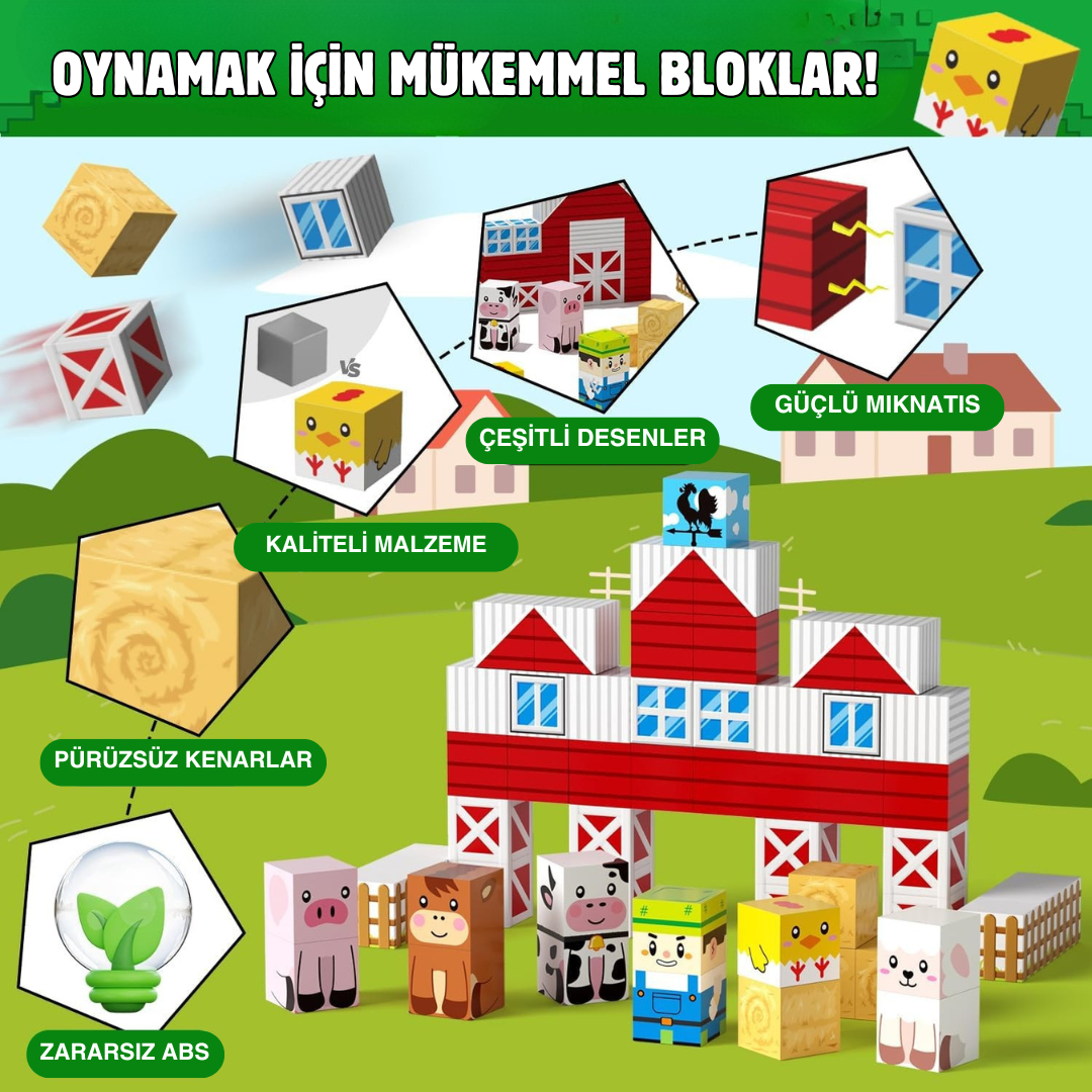 Manyetik Çiftlik Seti - 54 Parça