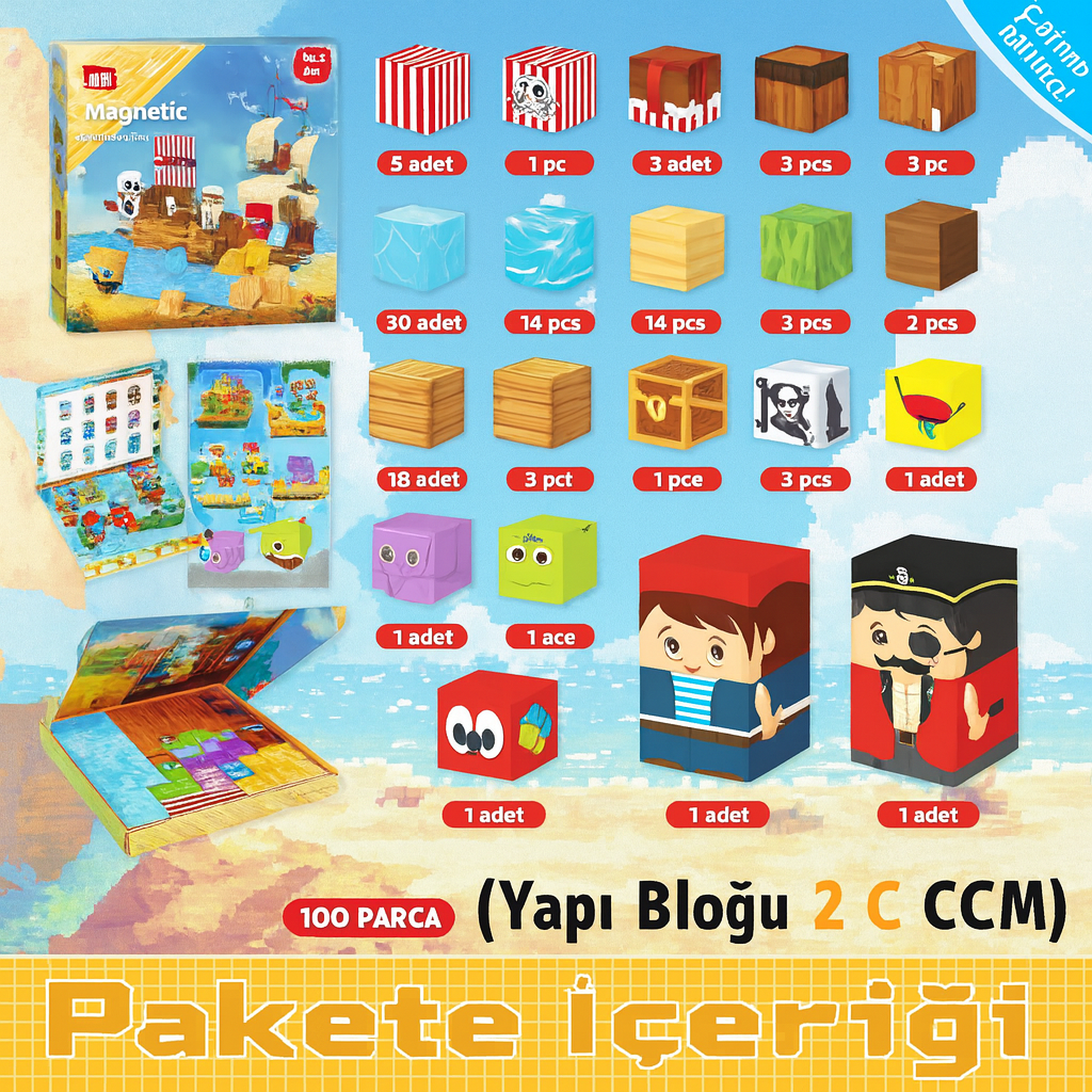 Manyetik Korsan Seti - 100 Parça
