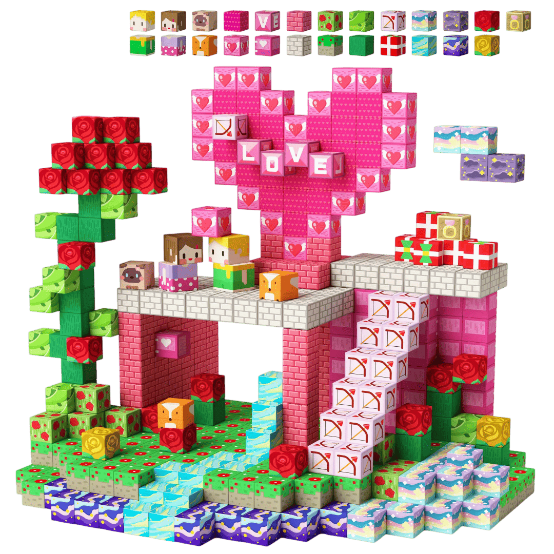 Manyetik Pembe Şehir Seti - 150 Parça